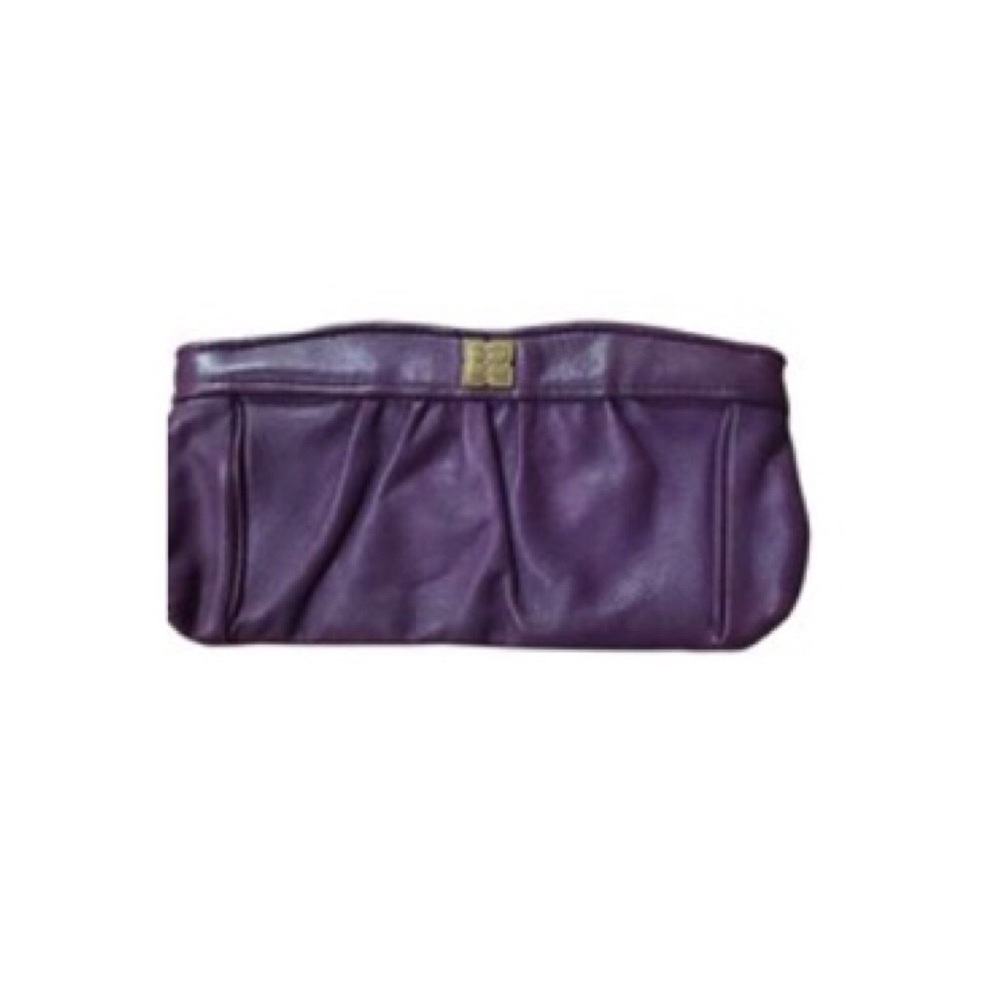 Bcbg maxazria purple leather clutch